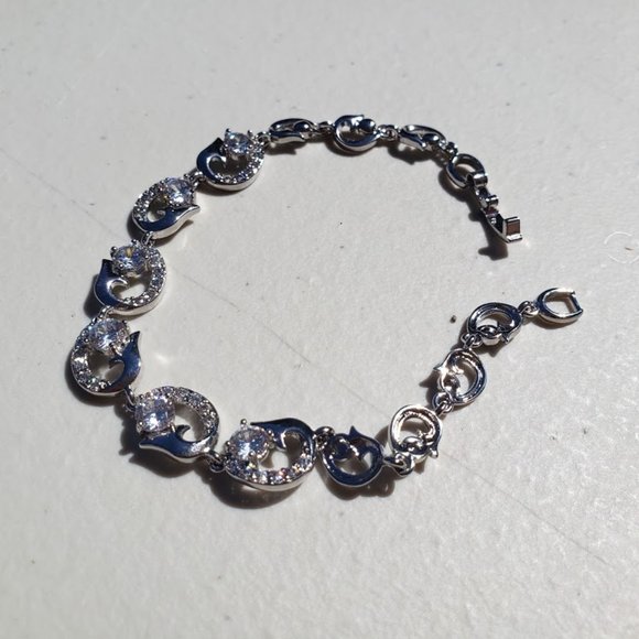 Silver Faux Diamond Bracelet - Picture 2 of 3
